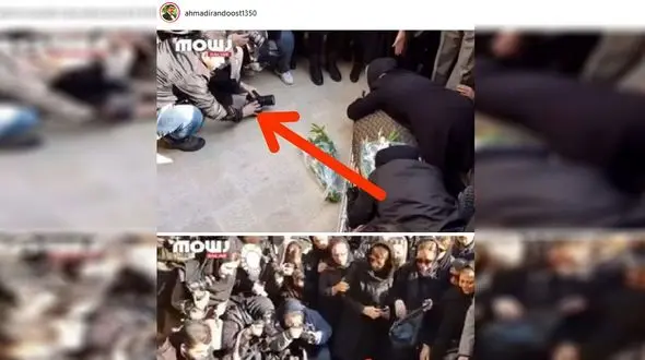 انتقاد نابجای یک بازیگر از عکاسان در مراسم تشییع همسر زیبا بروفه +عکس