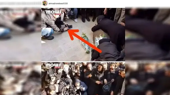 انتقاد نابجای یک بازیگر از عکاسان در مراسم تشییع همسر زیبا بروفه +عکس