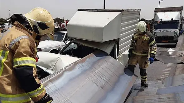 مرگ دلخراش راننده وانت در بزرگراه فتح + عکس جنازه