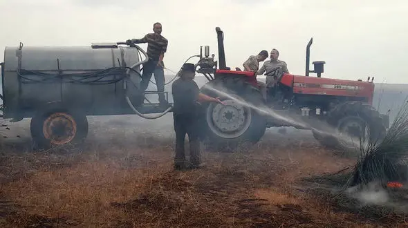 آتش سوزی در پناهگاه حیات وحش میانکاله + عکس