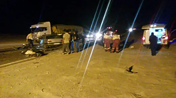 3 کشته در تصادف 2 خودرو در محور دیهوک به راور 