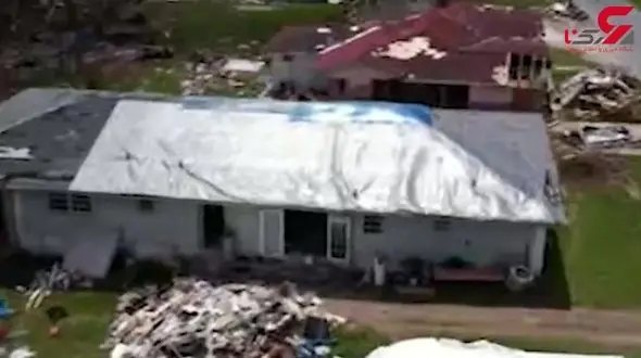 تصاویر هوایی از طوفان دوریان در باهاما + فیلم 