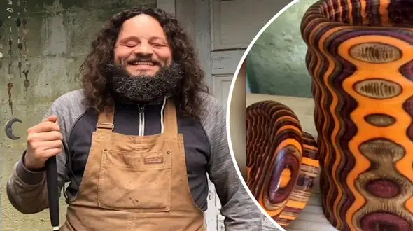 آثار هنری زیبای یک نجار نابینا + فیلم