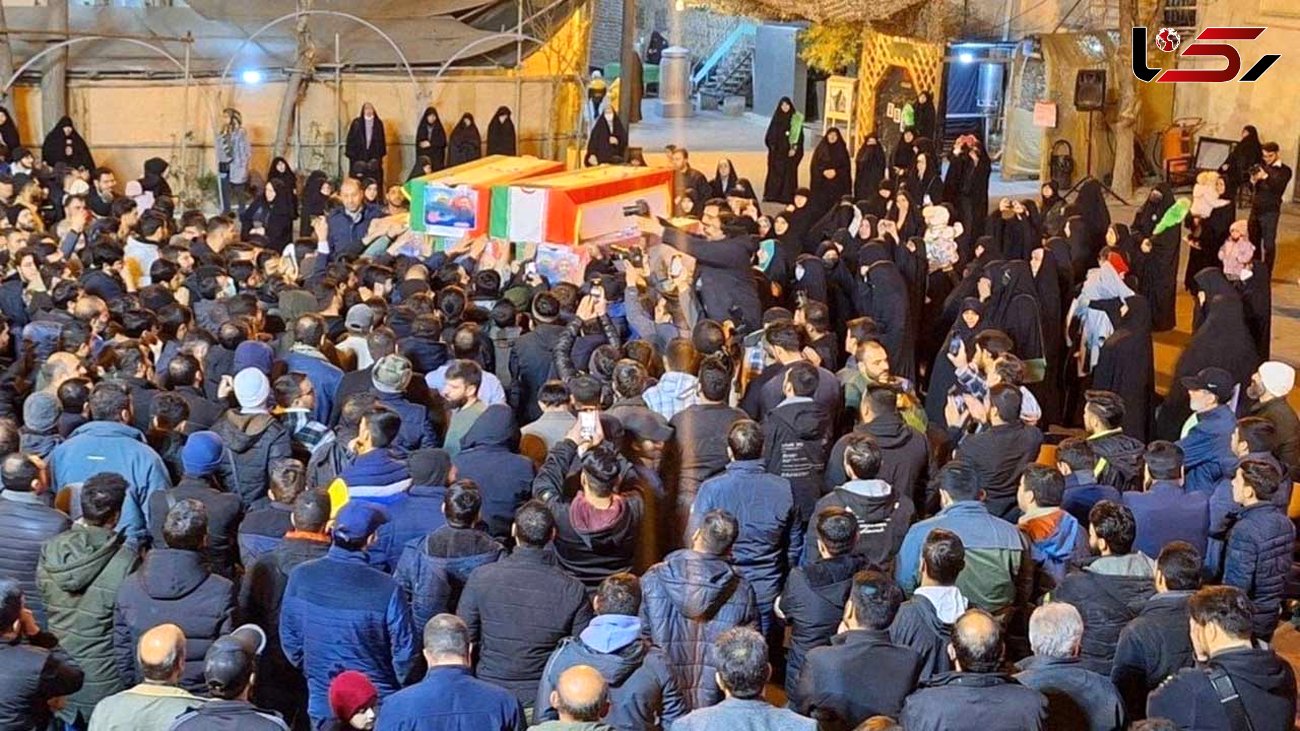 مردم با ۵ شهید حمله تروریستی اسرائیل در معراج شهدا تهران وداع کردند