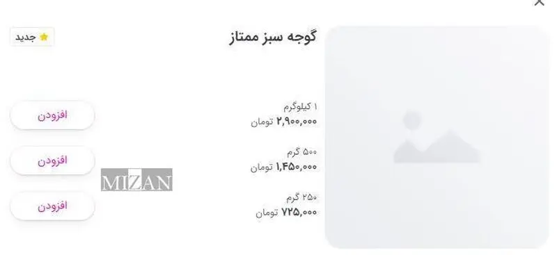 قیمت گوجه سبز