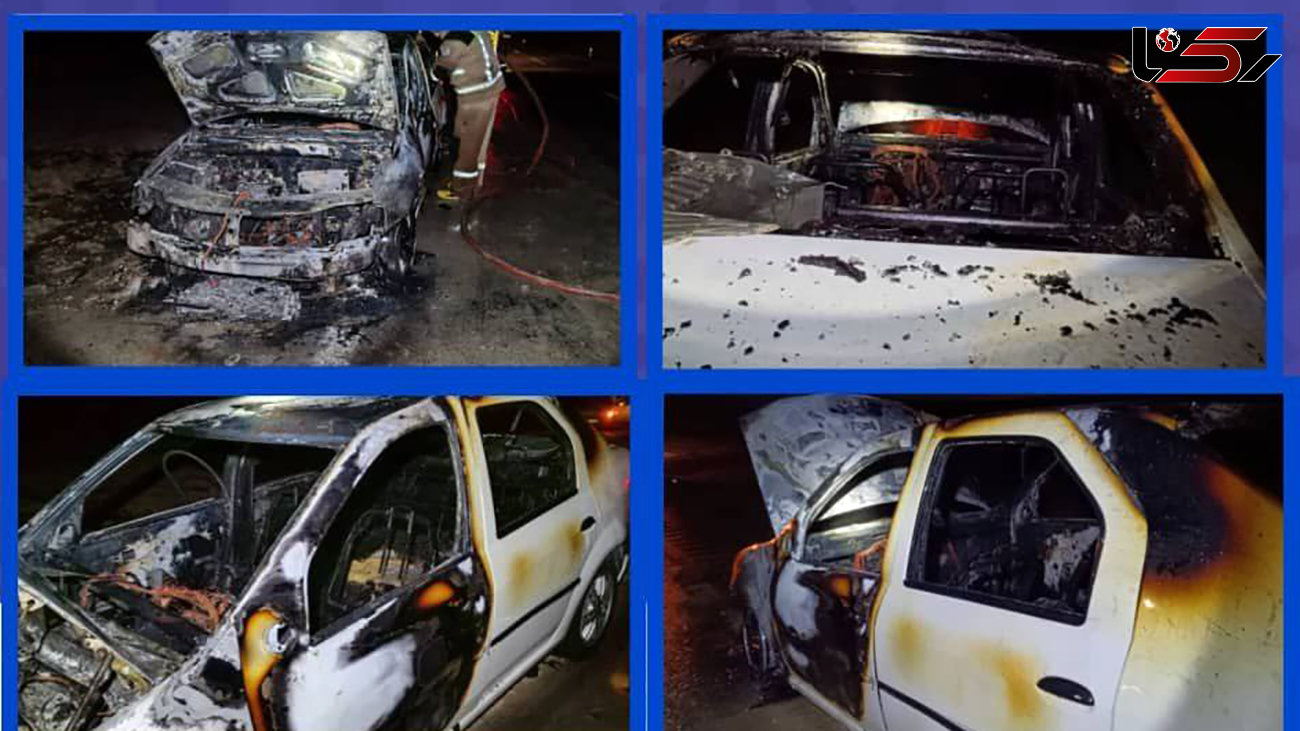 خودرو تندر ۹۰ در آتش سوخت / در خرمشهر رخ داد + عکس