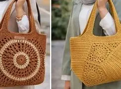 جدیدترین مدل‌ های کیف بافتنی نسکافه‌ ای برای پاییز و زمستان