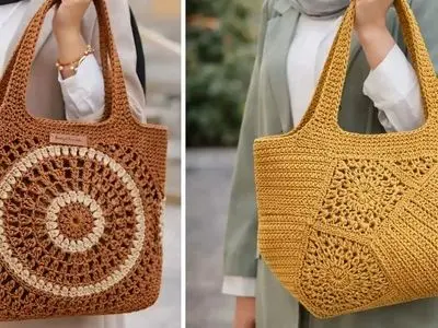 جدیدترین مدل‌ های کیف بافتنی نسکافه‌ ای برای پاییز و زمستان