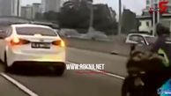 این صحنه واقعی است ! / وقوع تصادفی وحشتناک، عاقبت توقف ناگهانی در بزرگراه + فیلم 