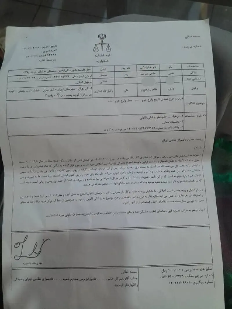 اظهارات و ادعاهای یک شهروند درباره‌ی برخورد ماموران طرح نور با دختر نوجوان در تهران