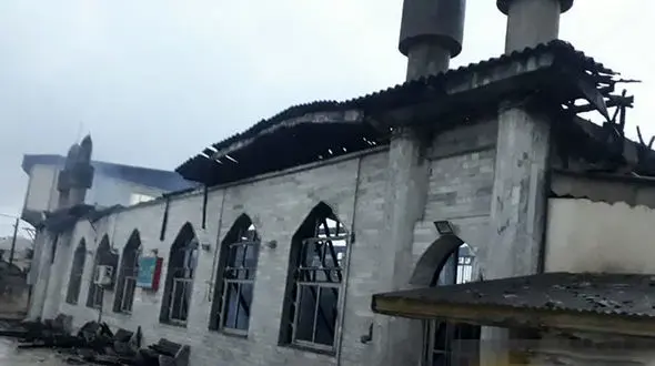 فیلم لحظه آتش سوزی مهیب یک مسجد در زیباکنار + جزییات