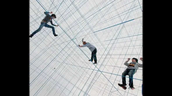 فضای داخلی سرگرم کننده ؛ طناب های شبکه بندی شده + عکس