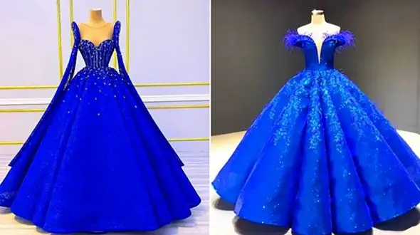 15 مدل پیراهن آبی کاربنی حنابندان؛ شیک‌ ترین انتخاب برای عروس‌ های منحصر به فرد