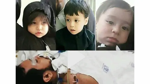 عکسی تلخ از فرزندان خردسال طلبه جوان مشهدی / وداعی دردناک + تصاویر
