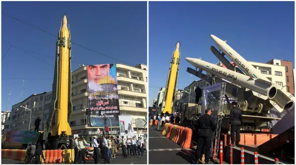 نمایش موشک‌های بالستیک سپاه در راهپیمایی روز قدس + عکس
