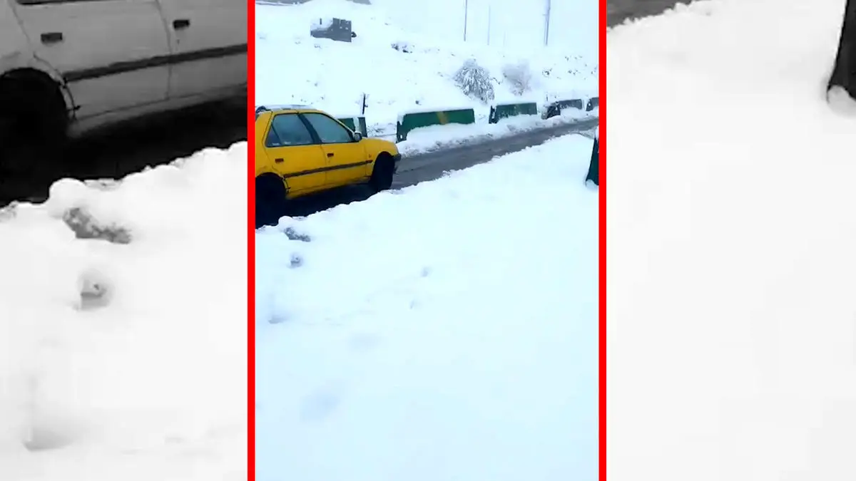 فیلم بارش ۲۰ سانتی متری برف در نورآباد