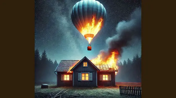 بالن عشق خانه ای را جزغاله کرد + فیلم صفر تا صد