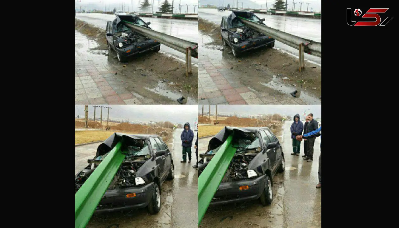 پراید نصف شد و رانند زنده ماند + عکس
