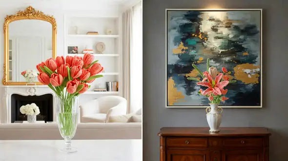 مدل های دسته گل تزئینی بافتنی برای دکوراسیون خانه