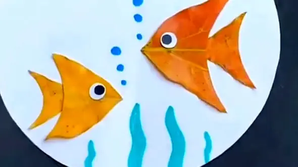 درست کردن گربه و ماهی با برگ + فیلم