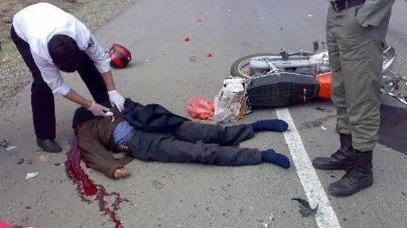 تصادف مرگبار موتور سیکلت با نیسان در آوج