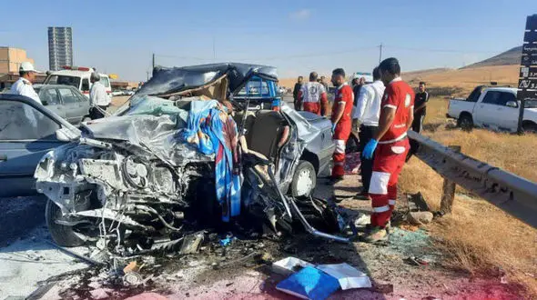 ۵ فوتی حاصل برخورد خودرو پژو ۴۰۵ با نیسان در جاده سرچم اردبیل