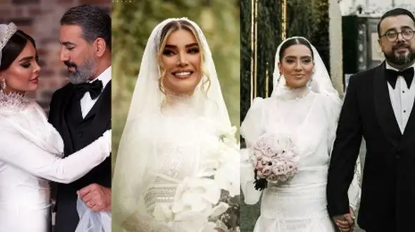 مقایسه زیبای لباس عروس محبوب ترین هنرمندان ایرانی/از لباس نوستالژیک مونا کرمی، نیلوفر پارسا با دنباله 3 متری، تا لباس کار شده متین ستوده...!