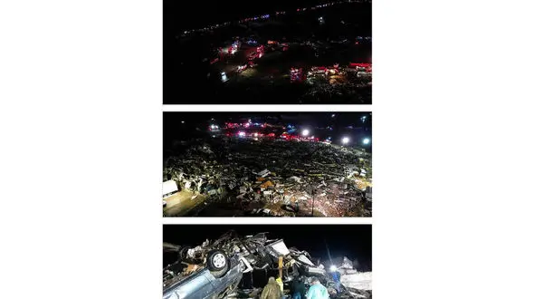 فیلم وحشت آور از گردباد مرگبار / بیش از کشته در آمریکا