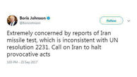وزیر خارجه انگلیس: آزمایش موشکی ایران خلاف قطعنامه 2231 است