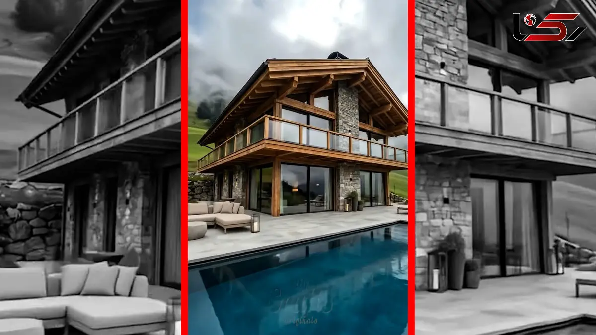 فیلم ساخت ویلای لوکس کوهستانی سوئیس با هوش مصنوعی
