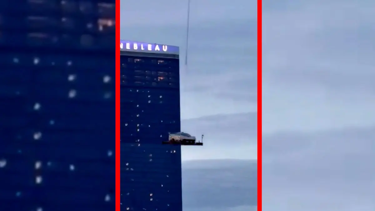 فیلم فروش ابرخودروی گوردون موری از هلیکوپتر