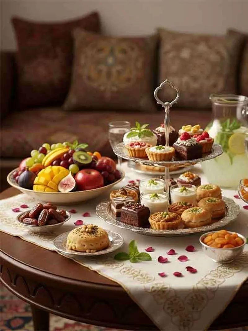 تزیین سفره افطار برای مهمانی ؛ ایده هایی نو برای تزیین میز افطار در مهمانی های مجلل