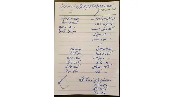 پیشنهاد مهندس محسن هاشمی برای  اعضای کمیسیون هاى شورای شهر + عکس