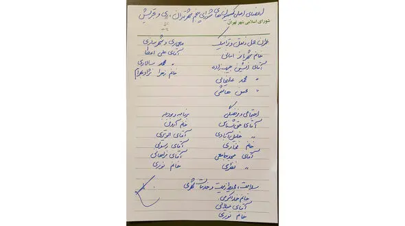 پیشنهاد مهندس محسن هاشمی برای  اعضای کمیسیون هاى شورای شهر + عکس