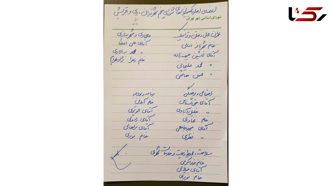 پیشنهاد مهندس محسن هاشمی برای  اعضای کمیسیون هاى شورای شهر + عکس