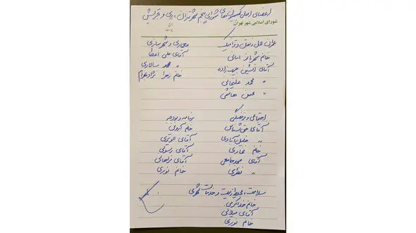 پیشنهاد مهندس محسن هاشمی برای  اعضای کمیسیون هاى شورای شهر + عکس