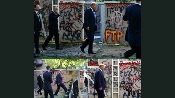 خونسردی ترامپ با دیدن ناسزاها علیه او + عکس