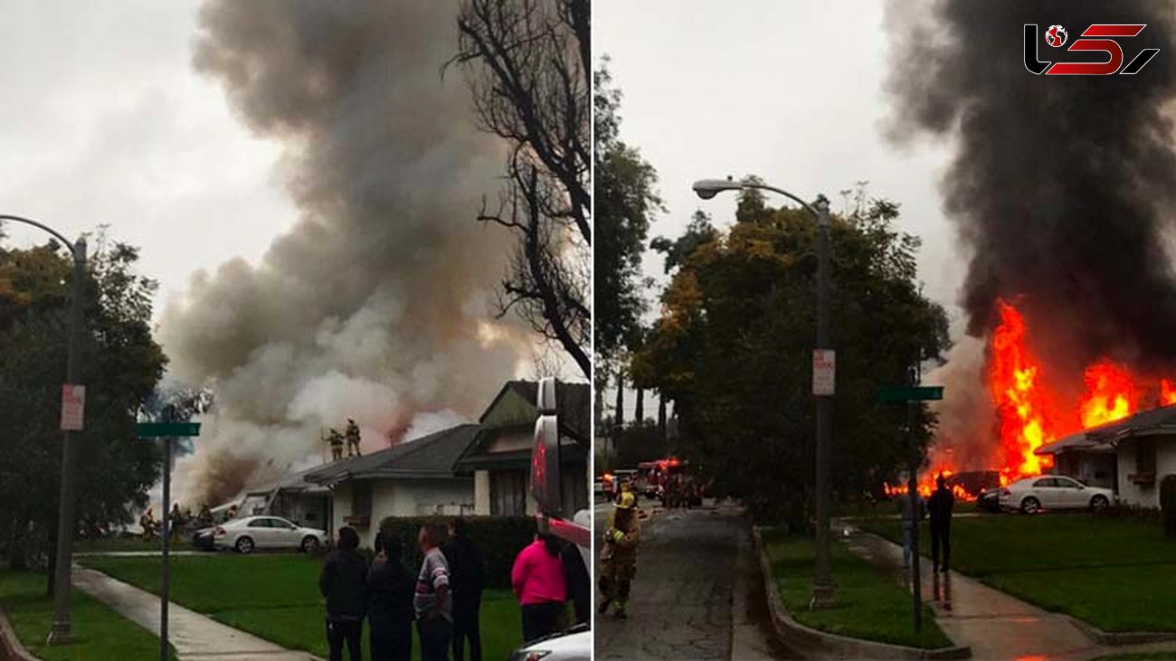 سقوط مرگبار و آتشین هواپیما در کالیفرنیا+عکس
