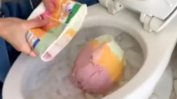 محتویات این توالت فرنگی خوشمزه است! + فیلم 