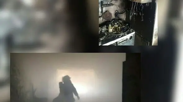آتش سوزی در طبقه چهارم یک مجتمع در مراغه+فیلم و عکس