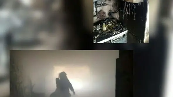 آتش سوزی در طبقه چهارم یک مجتمع در مراغه+فیلم و عکس