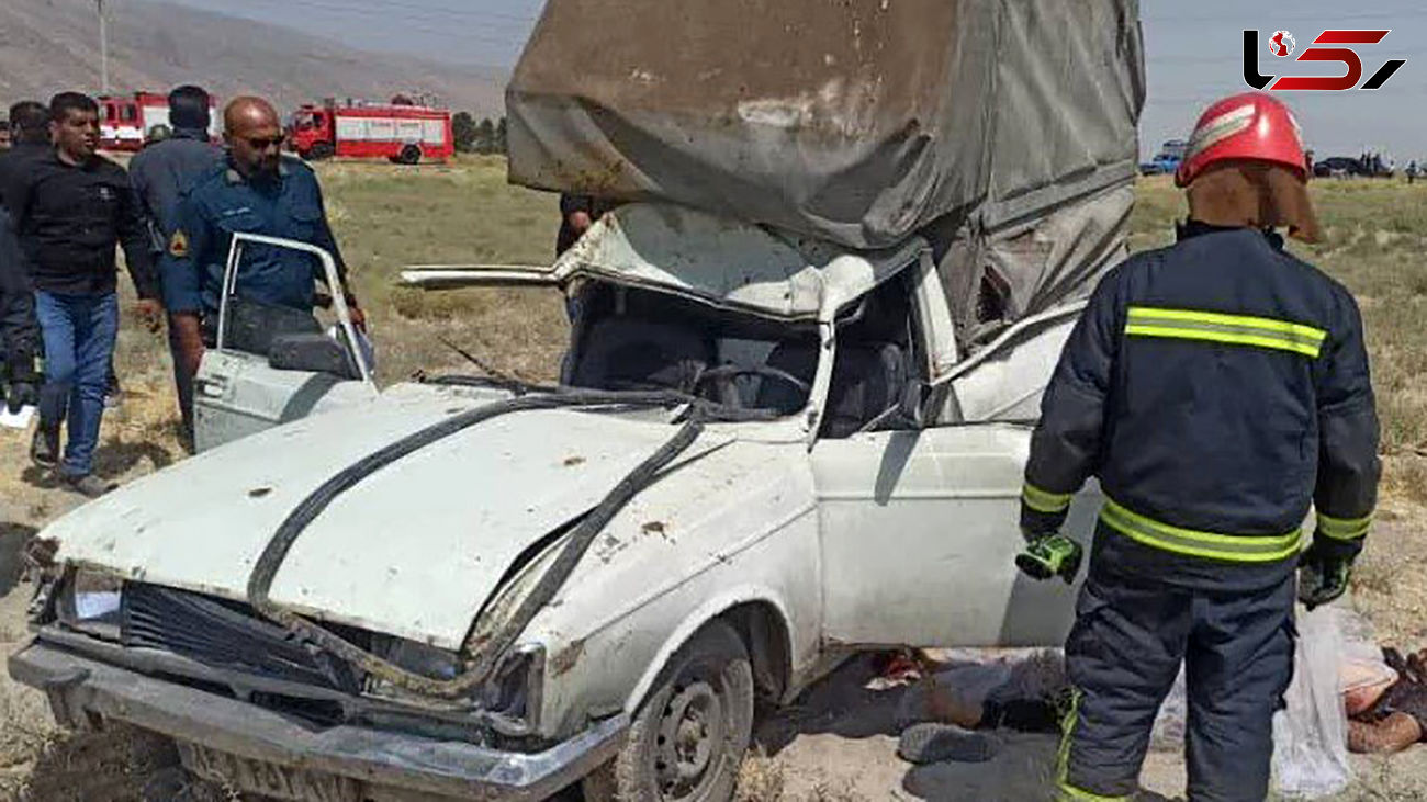 تصادف مرگبار پیکان وانت با شتر در شیراز / راننده درجا فوت کرد + عکس و جزییات