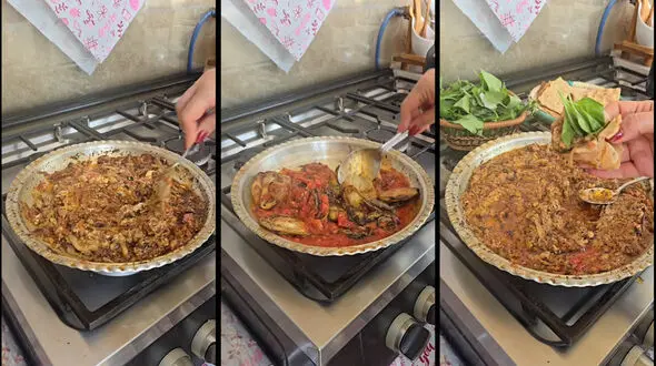 طرز تهیه غذای گیاهی با بادمجان و گوجه فرنگی / فیلم