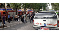 مصدومیت ۳ نفر در آتش سوزی انبار چسب بازار تهران + عکس