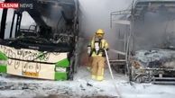 فیلم / آتش‌سوزی سریالی 20  اتوبوس در فلسطین اشغالی 