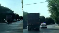فیلم شوک آور از له شدن مامور پلیس زیر چرخ های کامیون سنگین ! / راننده بی رحمانه تاخت !