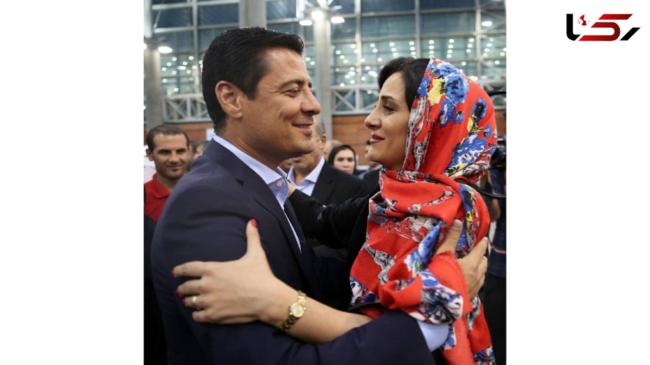 عکس عاشقانه فغانی و همسرش در فرودگاه 