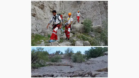 نجات کوهنورد گرفتار در ارتفاعات بدره ایلام +عکس