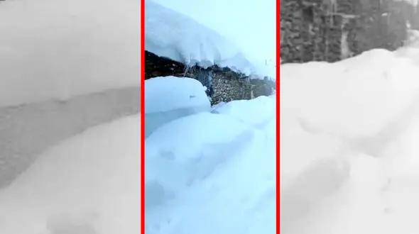 فیلم مناظر زمستانی روستای جانداران