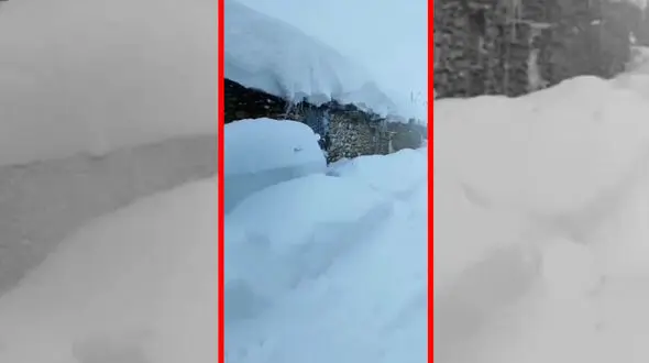 فیلم مناظر زمستانی روستای جانداران